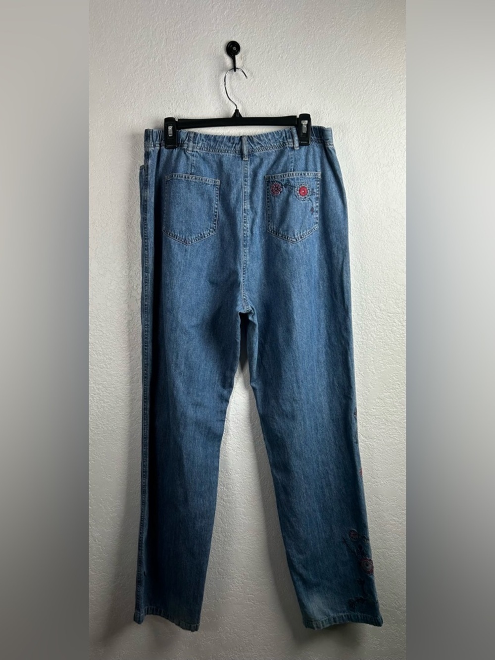 J Jill Denim Womans Sz 16 Tall Jeans Out of the Blue Embroidered Flowers Cotton - Picture 4 of 10